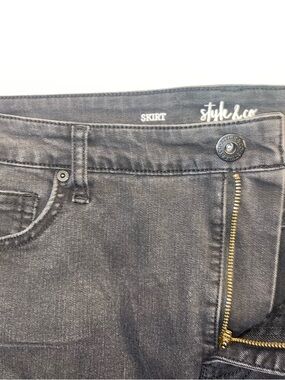 Style & Co. Gray-Black Denim Mini Skirt